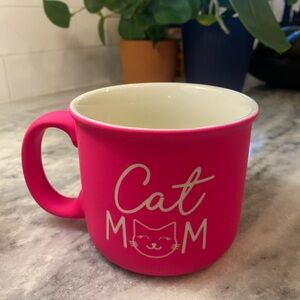 “Cat Mom” Mug | Pink Ceramic Coffee Cup | Sunday Morning Ceramics